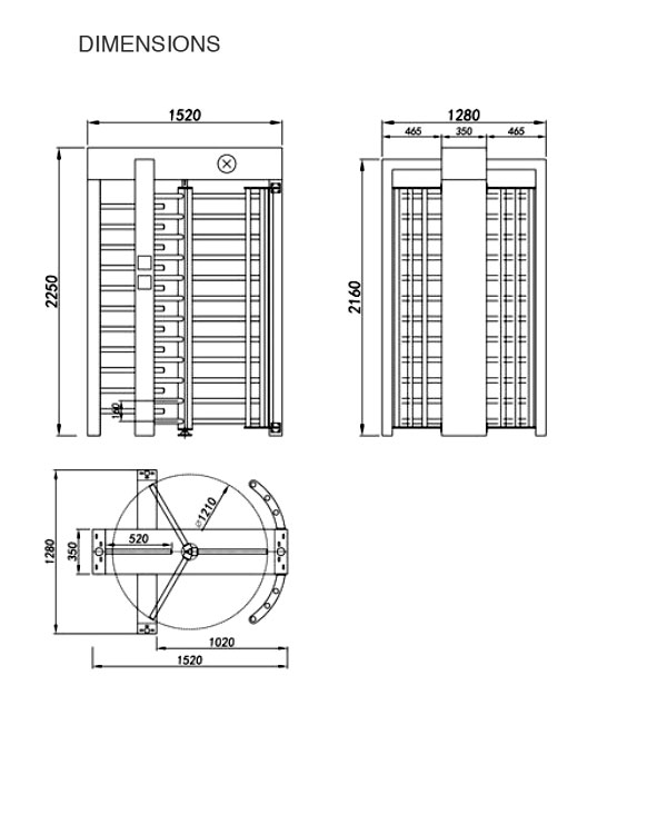 Technical Specifications, Full Height Security Turnstile